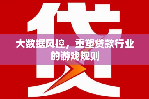 三芝大数据风控，重塑贷款行业的游戏规则