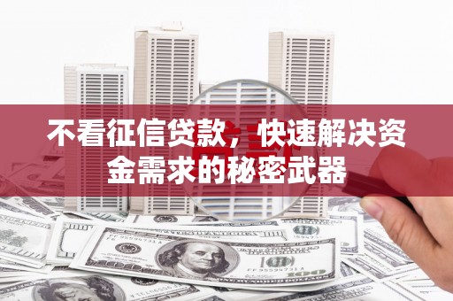 三芝不看征信贷款，快速解决资金需求的秘密武器