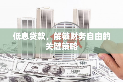 三芝低息贷款，解锁财务自由的关键策略