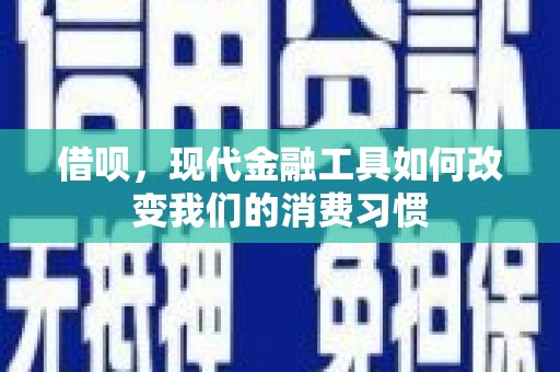 三芝借呗，现代金融工具如何改变我们的消费习惯