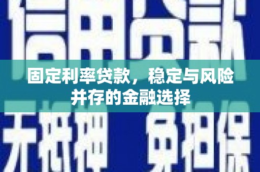 三芝固定利率贷款，稳定与风险并存的金融选择