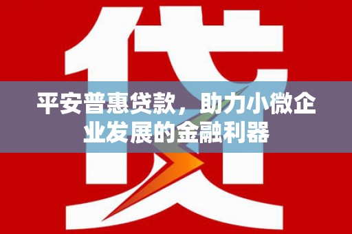 三芝平安普惠贷款，助力小微企业发展的金融利器