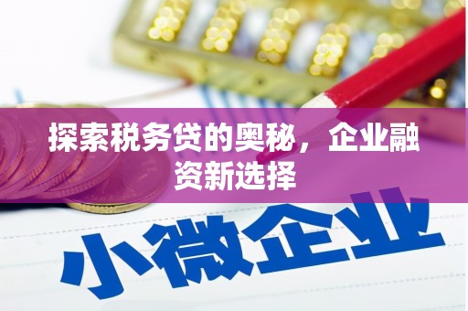 三芝探索税务贷的奥秘，企业融资新选择