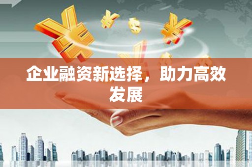 三芝企业融资新选择，助力高效发展